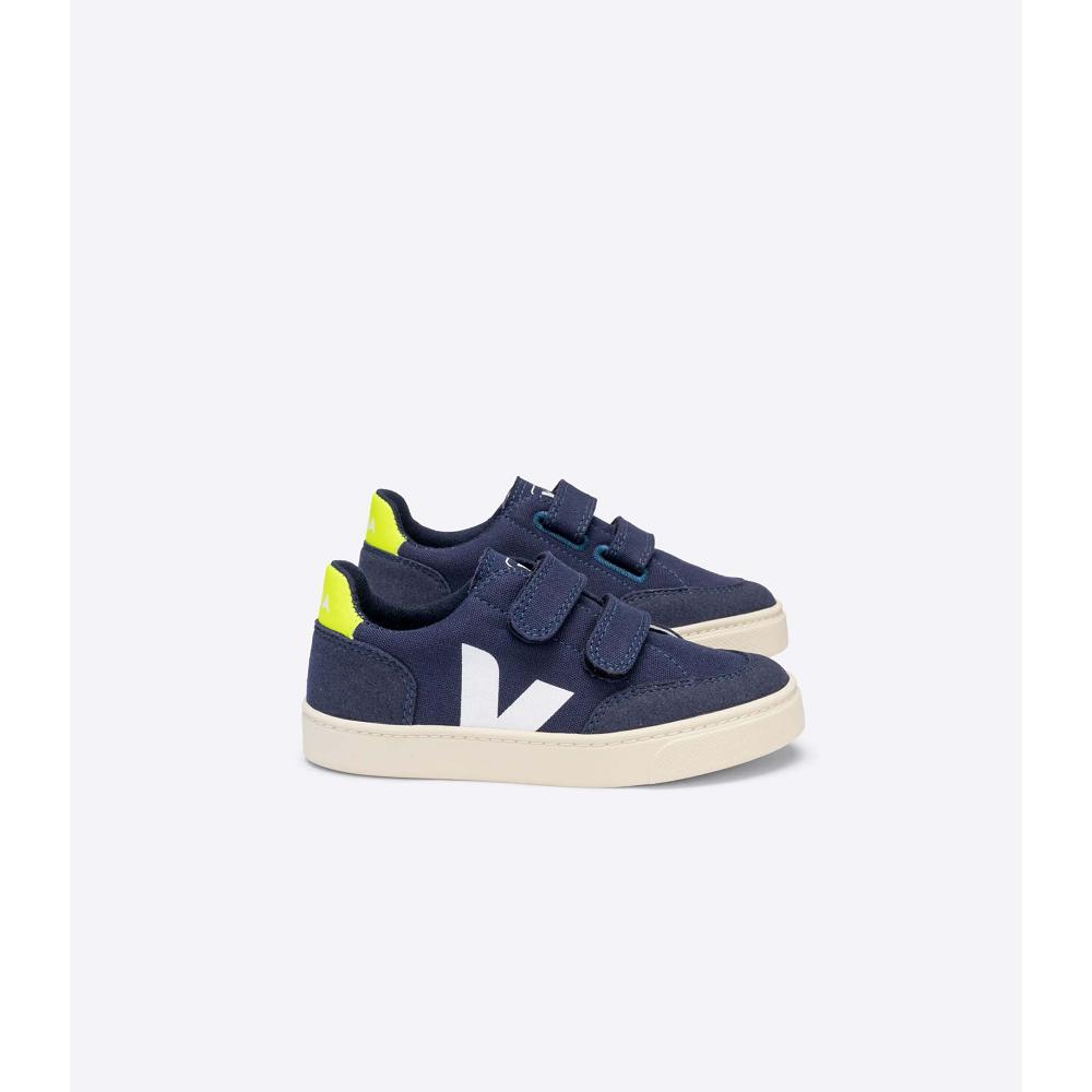 Blue Kids\' Veja V-12 CANVAS Sneakers | AU 869WNB